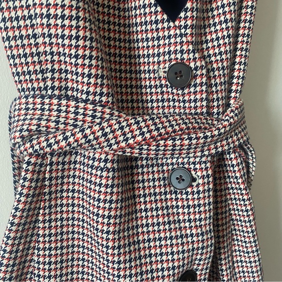 Frank And Oak Houndstooth Vest Double Breasted  Button Tie Front Dress - Picture 5 of 12